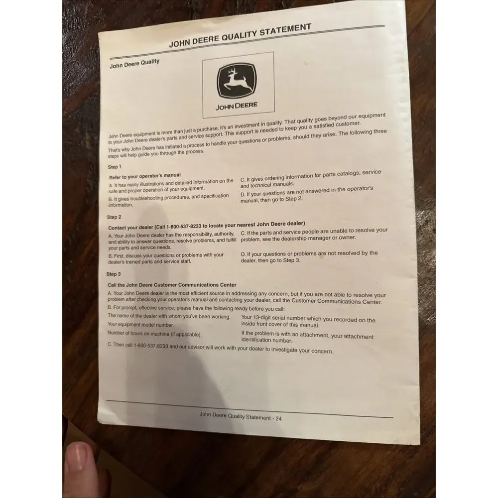 John Deere Lawn Tractor Manual Lot L100 L110 L120 L130 100 Series 2-Bag Bagger
